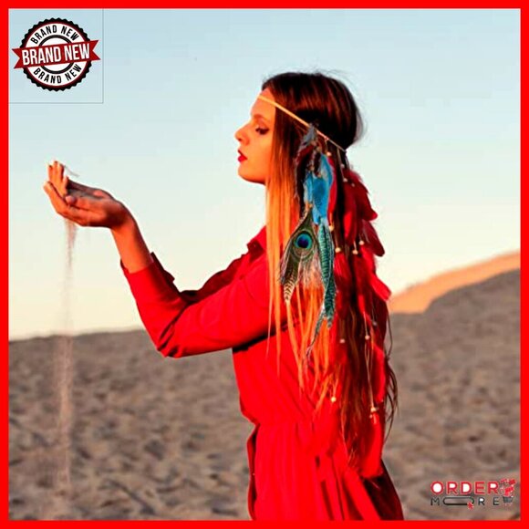 Peacock Feather Hair Clips Set for Cosplay Party Daily Wear main image 4